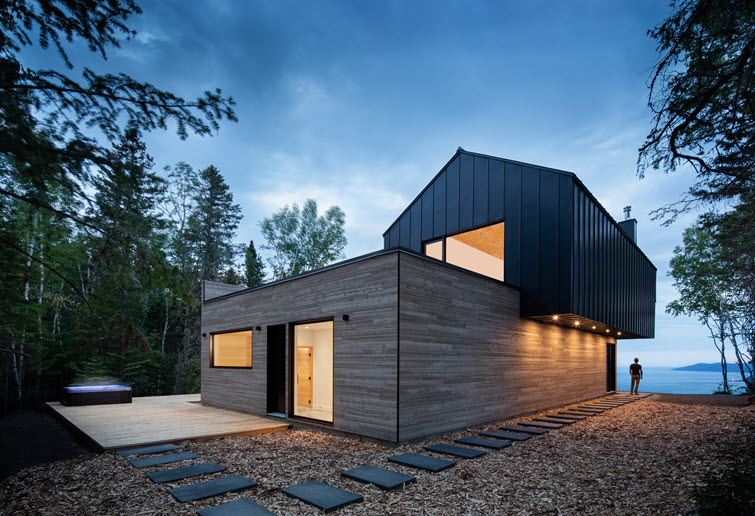 Modern architecture blends in seamlessly with the woodland surroundings